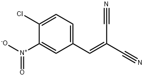 (4-クロロ-3-ニトロベンジリデン)マロノニトリル 化学構造式