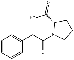 (S)-1-(2-phenylacetyl)pyrrolidine-2-carboxylic acid 化学構造式