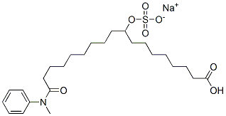 sodium hydrogen N-methyl-N-phenyl-10-(sulphonatooxy)octadecanamidate Structure