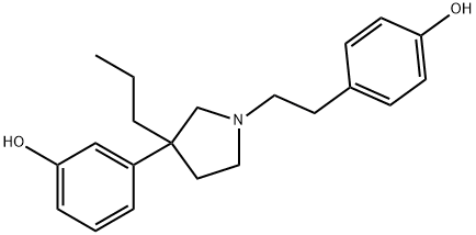 m-[1-(p-Hydroxyphenethyl)-3-propyl-3-pyrrolidinyl]phenol Structure