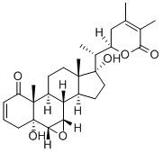 (22R)-6α,7α-エポキシ-5,17,22-トリヒドロキシ-1-オキソ-5α-エルゴスタ-2,24-ジエン-26-酸δ-ラクトン 化学構造式