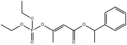 3-[(Diethoxyphosphinyl)oxy]-2-butenoic acid 1-phenylethyl ester Struktur