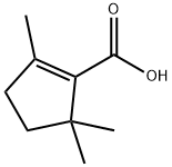 1-Cyclopentene-1-carboxylic acid, 2,5,5-trimethyl- (9CI) 化学構造式
