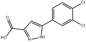 3-(3,4-ジクロロフェニル)-1H-ピラゾール-5-カルボン酸 化学構造式