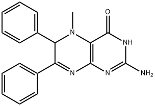 2-Amino-5,6-dihydro-5-methyl-6,7-diphenyl-4(3H)-pteridinone Structure