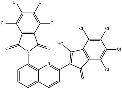 3,4,5,6-テトラクロロ-N-[2-(3-ヒドロキシ-1-オキソ-4,5,6,7-テトラクロロ-1H-インデン-2-イル)キノリン-8-イル]フタルイミド 化学構造式