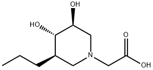 1-Piperidineacetic acid, 3,4-dihydroxy-5-propyl-, (3S,4S,5R)- (9CI) Structure