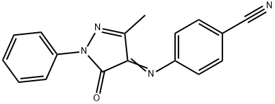 4-[(1,5-Dihydro-3-methyl-5-oxo-1-phenyl-4H-pyrazol-4-ylidene)amino]benzonitrile Struktur
