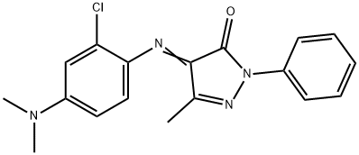 4-[(2-Chloro-4-dimethylaminophenyl)imino]-3-methyl-1-phenyl-2-pyrazolin-5-one Structure