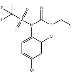 N-トリフルオロメチルスルホニル-N-(2,4-ジクロロフェニル)カルバミド酸エチル 化学構造式