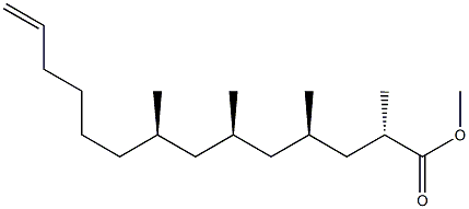 [2S,4R,6R,8R,(+)]-2,4,6,8-テトラメチル-13-テトラデセン酸メチル 化学構造式