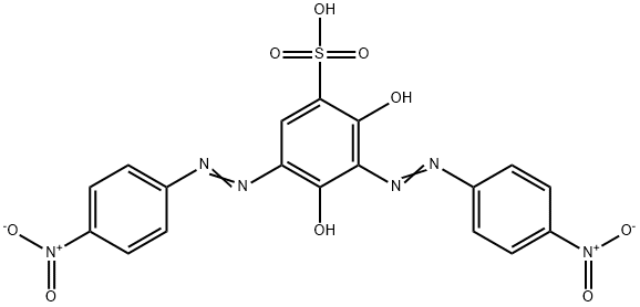 2,4-Dihydroxy-3,5-bis[(4-nitrophenyl)azo]benzenesulfonic acid 结构式