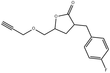 3-[(4-Fluorophenyl)methyl]-4,5-dihydro-5-[(2-propynyloxy)methyl]-2(3H)-furanone 结构式