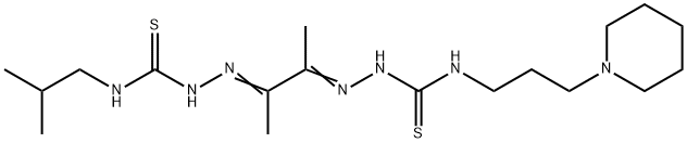 4-(2-Methylpropyl)-4'-(3-piperidinopropyl)[1,1'-(1,2-dimethyl-1,2-ethanediylidene)bisthiosemicarbazide] 结构式