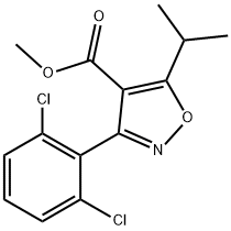 3-(2,6-二氯苯基)-5-异丙基异恶唑-4-甲酸甲酯, 278597-28-7, 结构式