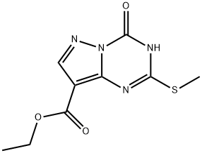 ethyl 2-(Methylthio)-4-oxo-3,4-dihydropyrazolo[1,5-a][1,3,5]triazine-8-carboxylate Struktur