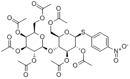 4-硝基苯基 4-O-(2,3,4,6-O-四乙酰基-BETA-D-吡喃半乳糖基)-2,3,6-O-三乙酰基-BETA-D-硫代吡喃葡萄糖苷, 27894-81-1, 结构式