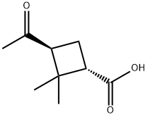 Cyclobutanecarboxylic acid, 3-acetyl-2,2-dimethyl-, (1S,3S)- (9CI) 结构式