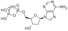 [[(2R,3S,5R)-5-(6-aminopurin-9-yl)-3-hydroxy-oxolan-2-yl]methoxy-hydroxy-phosphoryl]oxyphosphonic acid Struktur