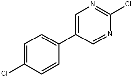 2-クロロ-5-(4-クロロフェニル)ピリミジン 化学構造式