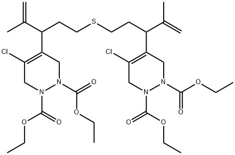 4,4'-[Thiobis(3-isopropenyltrimethylene)]bis(5-chloro-3,6-dihydro-1,2-pyridazinedicarboxylic acid diethyl) ester Struktur