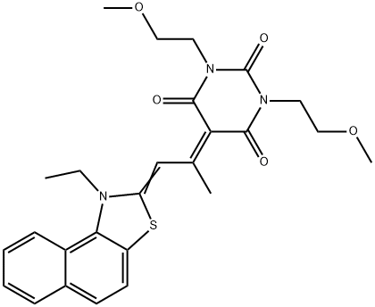 5-[2-(1-ethylnaphtho[1,2-d]thiazol-2(1H)-ylidene)-1-methylethylidene]-1,3-bis(2-methoxyethyl)barbituric acid Structure