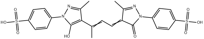 p-[4,5-dihydro-4-[3-[5-hydroxy-3-methyl-1-(4-sulphophenyl)-1H-pyrazol-4-yl]but-2-enylidene]-3-methyl-5-oxo-1H-pyrazol-1-yl]benzenesulphonic acid Structure