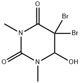 5,5-Dibromo-6-hydroxy-1,3-dimethyl-5,6-dihydrouracil Structure