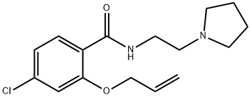 2-(アリルオキシ)-4-クロロ-N-[2-(1-ピロリジニル)エチル]ベンズアミド 化学構造式