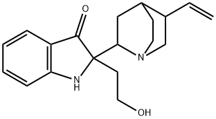 2-(5-Ethenyl-1-azabicyclo[2.2.2]octan-2-yl)-1,2-dihydro-2-(2-hydroxyethyl)-3H-indol-3-one Struktur