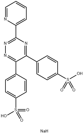 3-(2-ピリジル)-5,6-ビス(4-スルホフェニル)-1,2,4-トリアジン二ナトリウム水和物 化学構造式