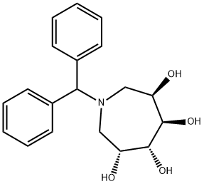 1H-Azepine-3,4,5,6-tetrol, 1-(diphenylmethyl)hexahydro-, (3R,4R,5R,6R)-,280745-37-1,结构式