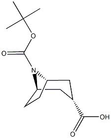 外-8-(叔丁氧基羰基)-8-氮杂双环[3.2.1]辛烷-3-羧酸 结构式