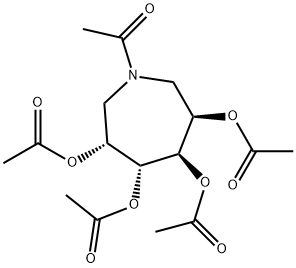 1H-Azepine-3,4,5,6-tetrol, 1-acetylhexahydro-, tetraacetate (ester), (3R,4R,5R,6R)- Structure