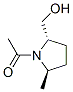 2-Pyrrolidinemethanol, 1-acetyl-5-methyl-, trans- (8CI) Structure