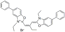 3-ethyl-2-[2-[(3-ethyl-5-phenyl-3H-benzoxazol-2-ylidene)methyl]but-1-enyl]-5-phenylbenzoxazolium bromide 化学構造式