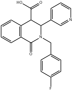 2-(4-FLUOROBENZYL)-1-OXO-3-PYRIDIN-3-YL-1,2,3,4-TETRAHYDROISOQUINOLINE-4-CARBOXYLIC ACID,281206-13-1,结构式