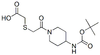 Acetic acid, [[2-[4-[[(1,1-dimethylethoxy)carbonyl]amino]-1-piperidinyl]-2-oxoethyl]thio]- (9CI) Structure