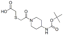 Acetic acid, [[2-[4-[[(1,1-dimethylethoxy)carbonyl]amino]-1-piperidinyl]-2-oxoethyl]thio]- (9CI),281223-60-7,结构式