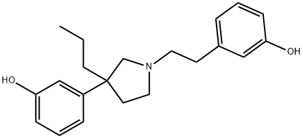 3-[1-(3-ヒドロキシフェネチル)-3-プロピル-3-ピロリジニル]フェノール 化学構造式