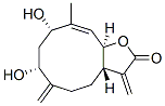 (3aS,7R,9S,10E,11aR)-3a,4,5,6,7,8,9,11a-オクタヒドロ-7,9-ジヒドロキシ-10-メチル-3,6-ビス(メチレン)シクロデカ[b]フラン-2(3H)-オン 化学構造式