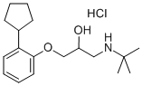 1-tert-butylamino-3-(o-cyclopentylphenoxy)propan-2-ol hydrochloride Structure