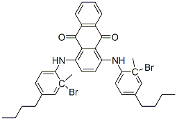 1,4-ビス[(2-ブロモ-4-ブチル-6-メチルフェニル)アミノ]-9,10-アントラキノン 化学構造式