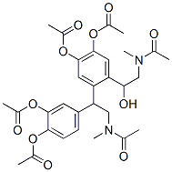 N-[2-[2-[2-(N-メチルアセチルアミノ)-1-(3,4-ジアセトキシフェニル)エチル]-4,5-ジアセトキシフェニル]-2-ヒドロキシエチル]-N-メチルアセトアミド 化学構造式