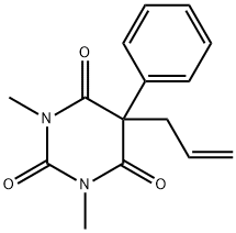 1,3-ジメチル-5-フェニル-5-(2-プロペニル)-2,4,6(1H,3H,5H)-ピリミジントリオン 化学構造式