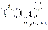 4-acetamido-N-[(Z)-1-(hydrazinecarbonyl)-2-phenyl-ethenyl]benzamide Struktur