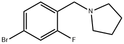 1-(4-溴-2-氟苯甲基)吡咯烷 结构式