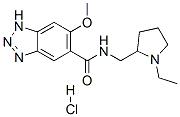 N-[(1-ethylpyrrolidin-2-yl)methyl]-6-methoxy-1H-benzotriazole-5-carboxamide monohydrochloride Struktur