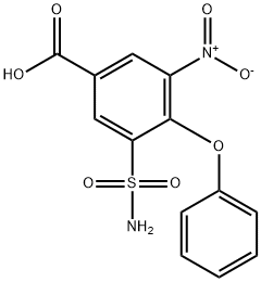 3-アミノスルホニル-5-ニトロ-4-フェノキシ安息香酸 化学構造式