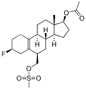 Estr-5(10)-ene-6beta-methanol, 3beta-fluoro-17beta-hydroxy-, 17-acetat e methanesulfonate Struktur